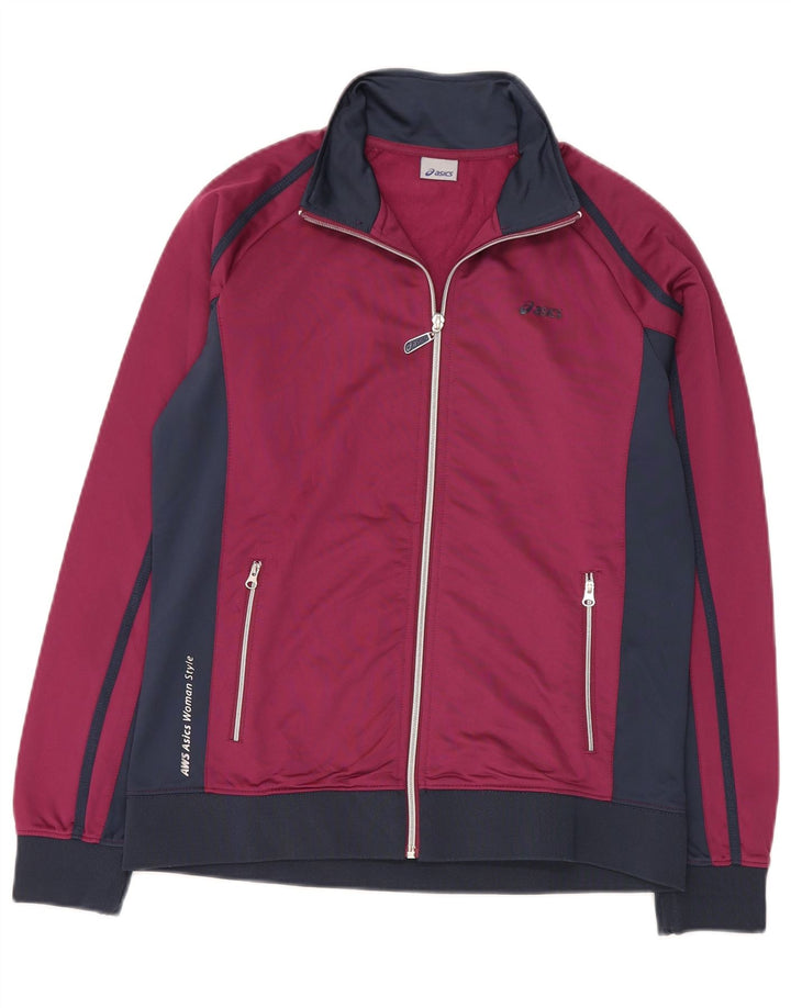Asics - Chaqueta de chándal para mujer, talla 40, XL, color burdeos, poliéster