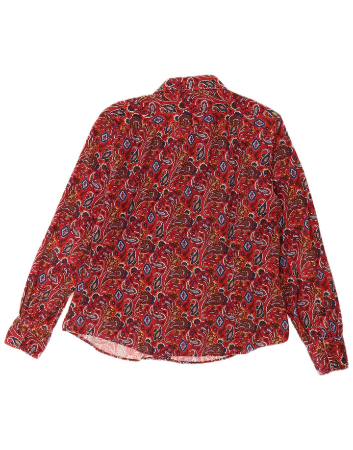 LAWRENCE GREY Camisa de pana para mujer EU 40 Algodón Paisley rojo mediano