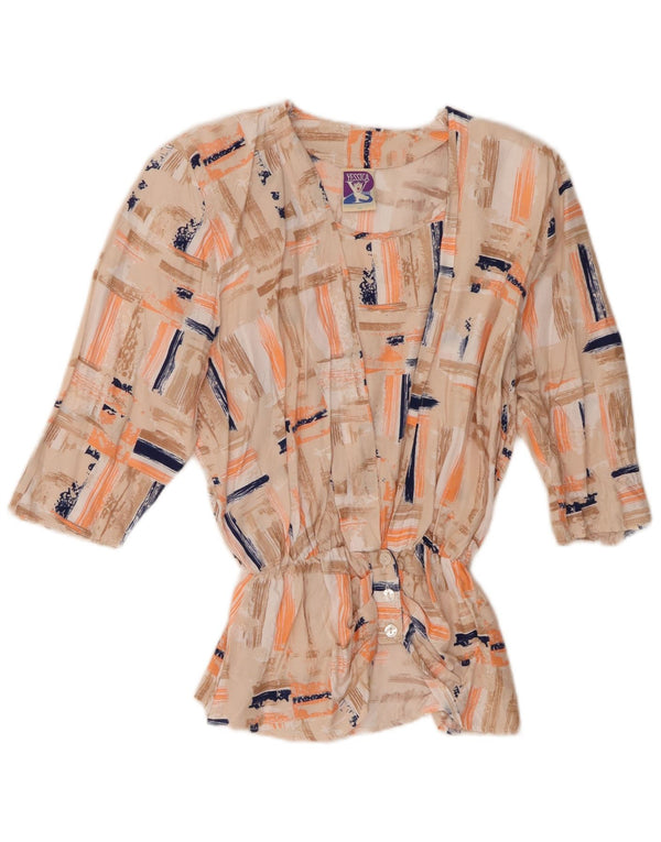 Blusa Yessica Mujer Manga 3/4 Top IT 36 XS Viscosa Geométrica Beige