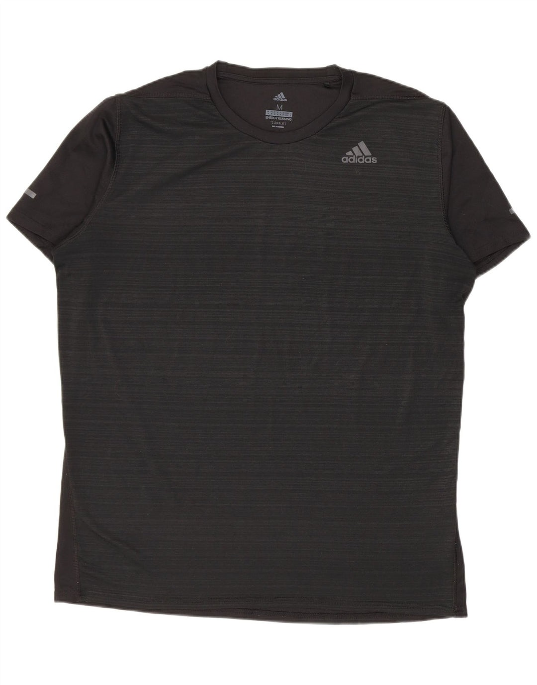 Camiseta ADIDAS Climalite para hombre Top mediano negro a rayas