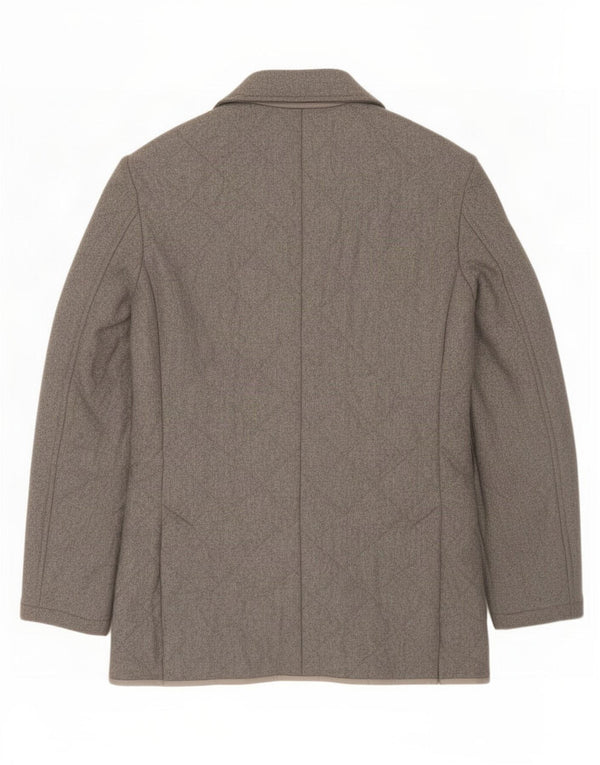 Sartoria Rossi Chaqueta tipo blazer acolchada con 3 botones para hombre IT 46 Small Grey Wool