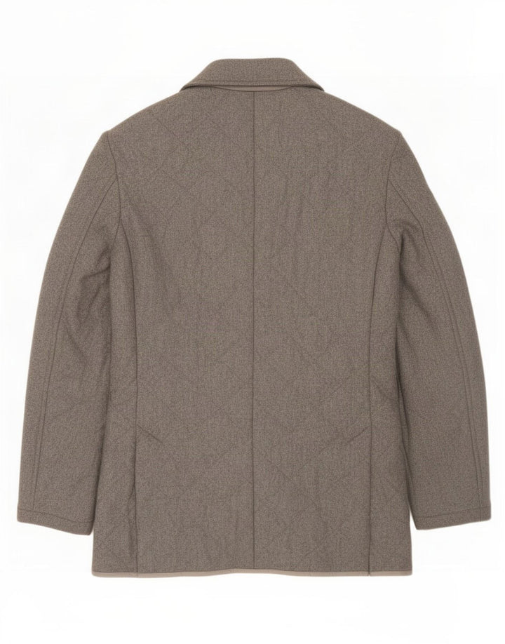 Sartoria Rossi Chaqueta tipo blazer acolchada con 3 botones para hombre IT 46 Small Grey Wool