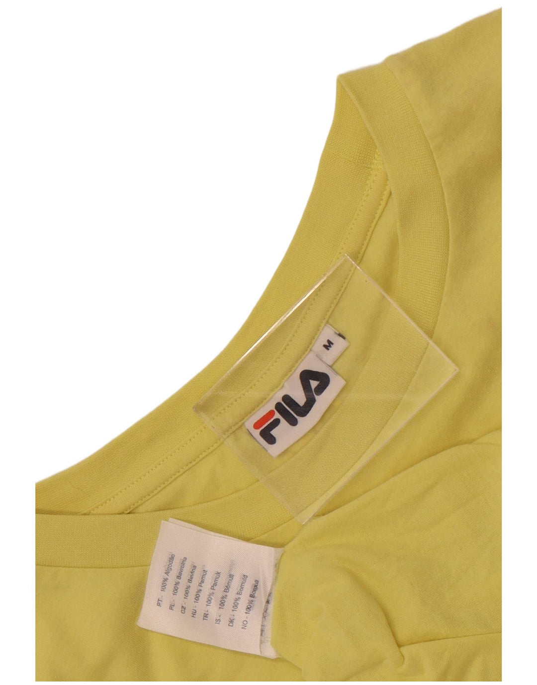 Fila Hombre Camiseta Gráfica Top Algodón Colorblock Amarillo Medio