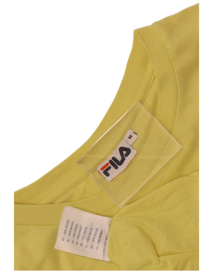 Fila Hombre Camiseta Gráfica Top Algodón Colorblock Amarillo Medio