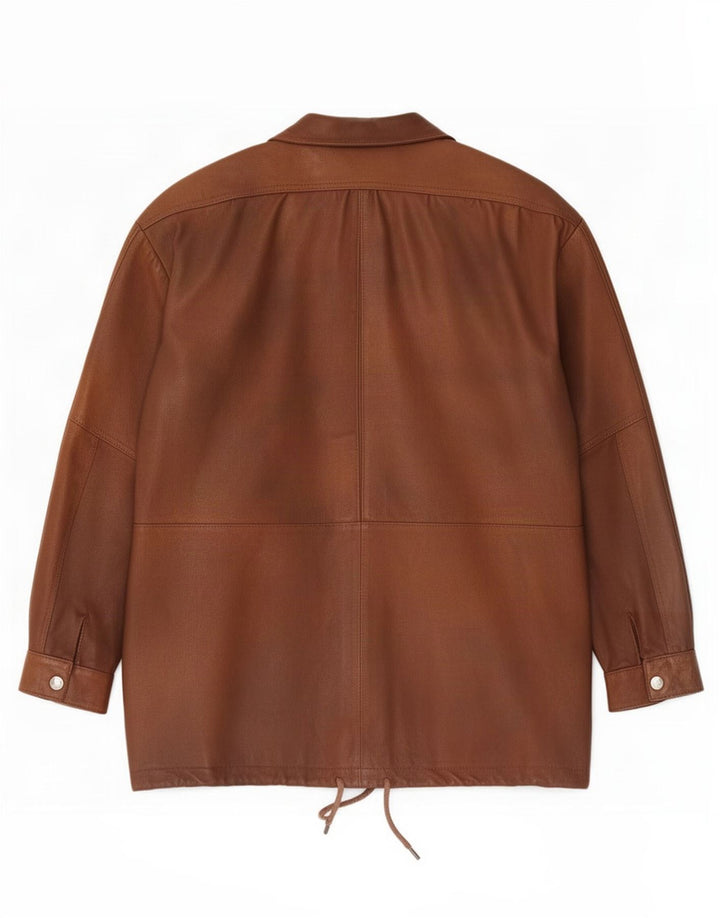 Vintage mujer chaqueta de cuero Reino Unido 16 marrón grande