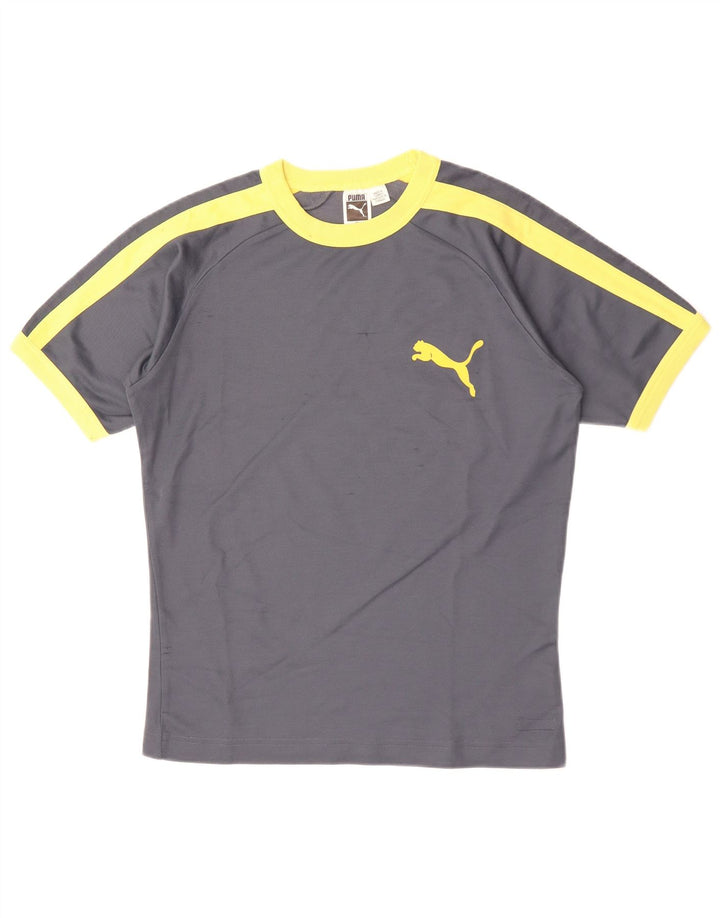 Camiseta PUMA para hombre Top gris medio de algodón con bloques de color