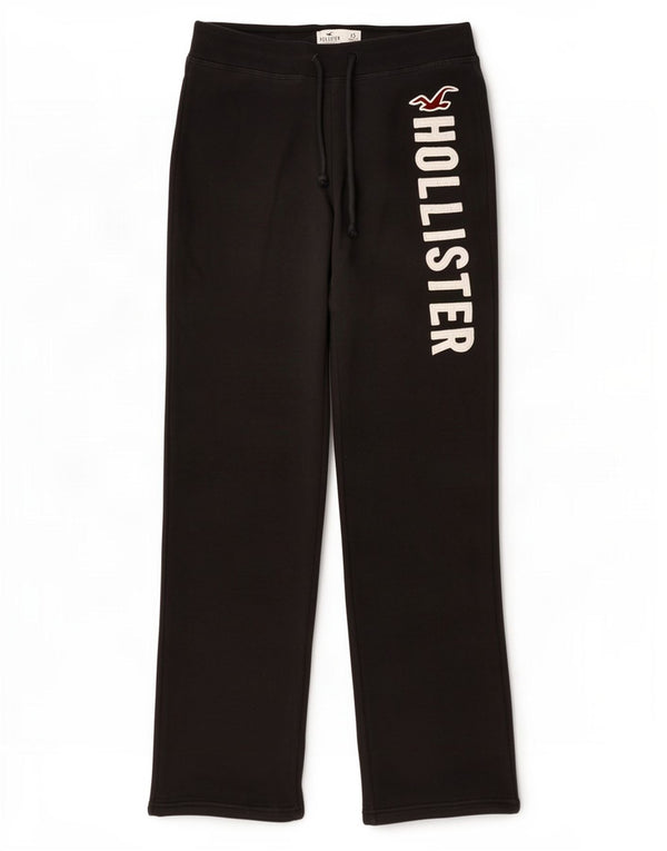 Hollister Mujer Pantalones De Chándal Gráfico UK 6 XS Algodón Negro