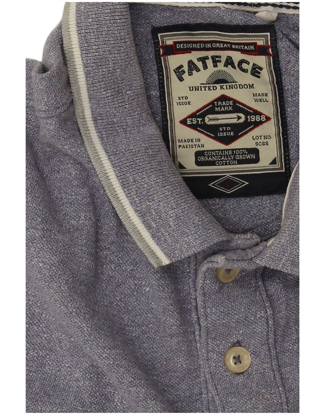 Polo de hombre Fat Face de algodón azul grande
