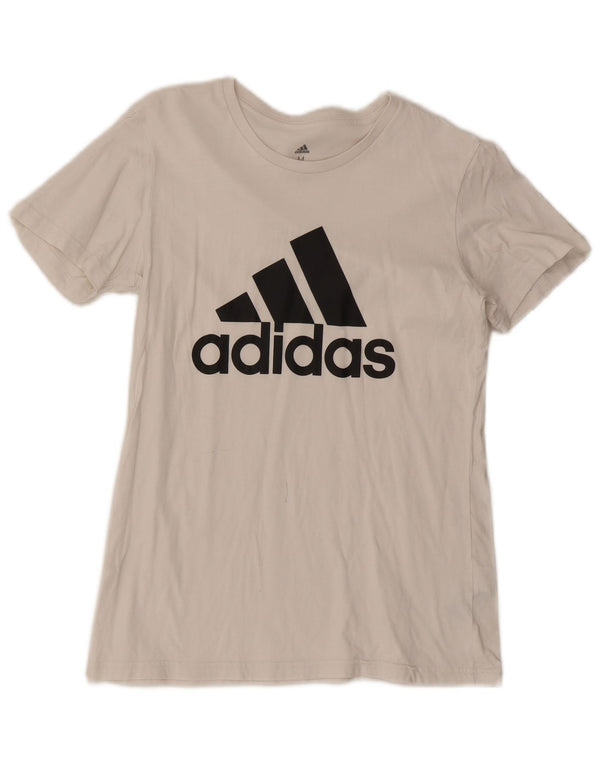 Adidas Camiseta gráfica de manga corta para mujer Top UK 12/14 Medium White Sports