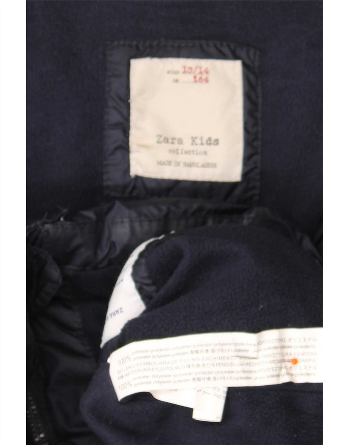 Zara Cazadora Acolchada Con Capucha Niño 13-14 Años Azul Marino Poliéster