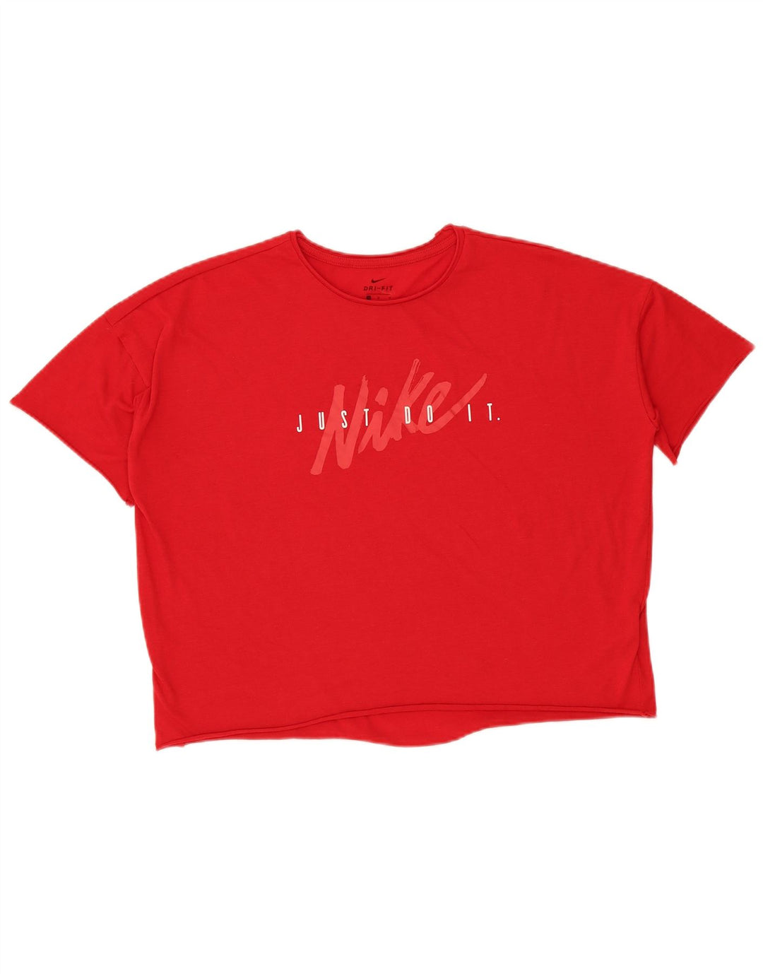 Nike Camiseta Dri Fit Crop extragrande con gráfico para mujer, talla 40, talla M, color rojo