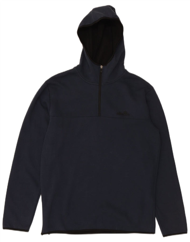 ELLESSE Jersey con capucha y cuello con cremallera para hombre Poliéster azul marino medio