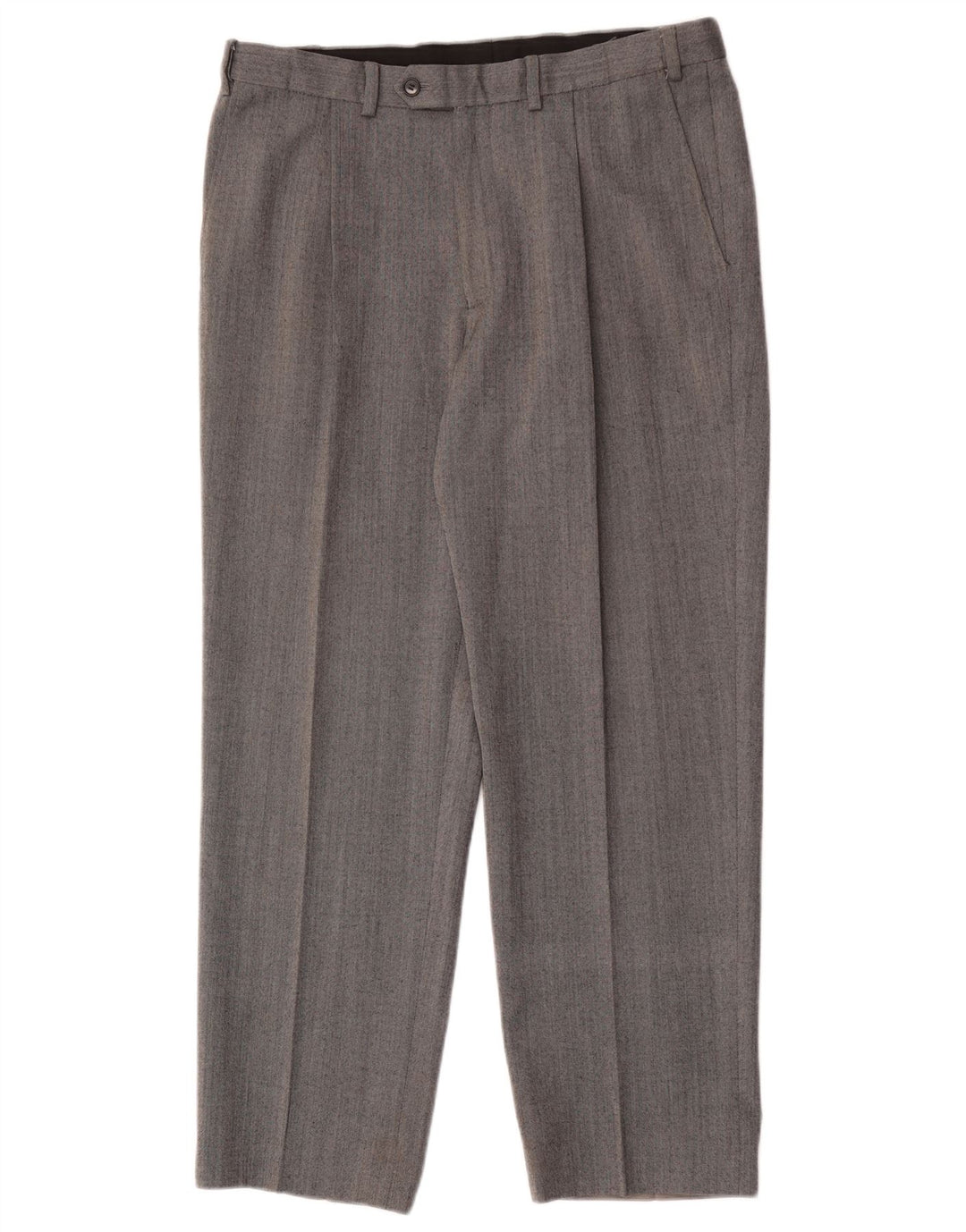 Marks & Spencer Pantalón de traje recto para hombre W34 L29 Lana gris