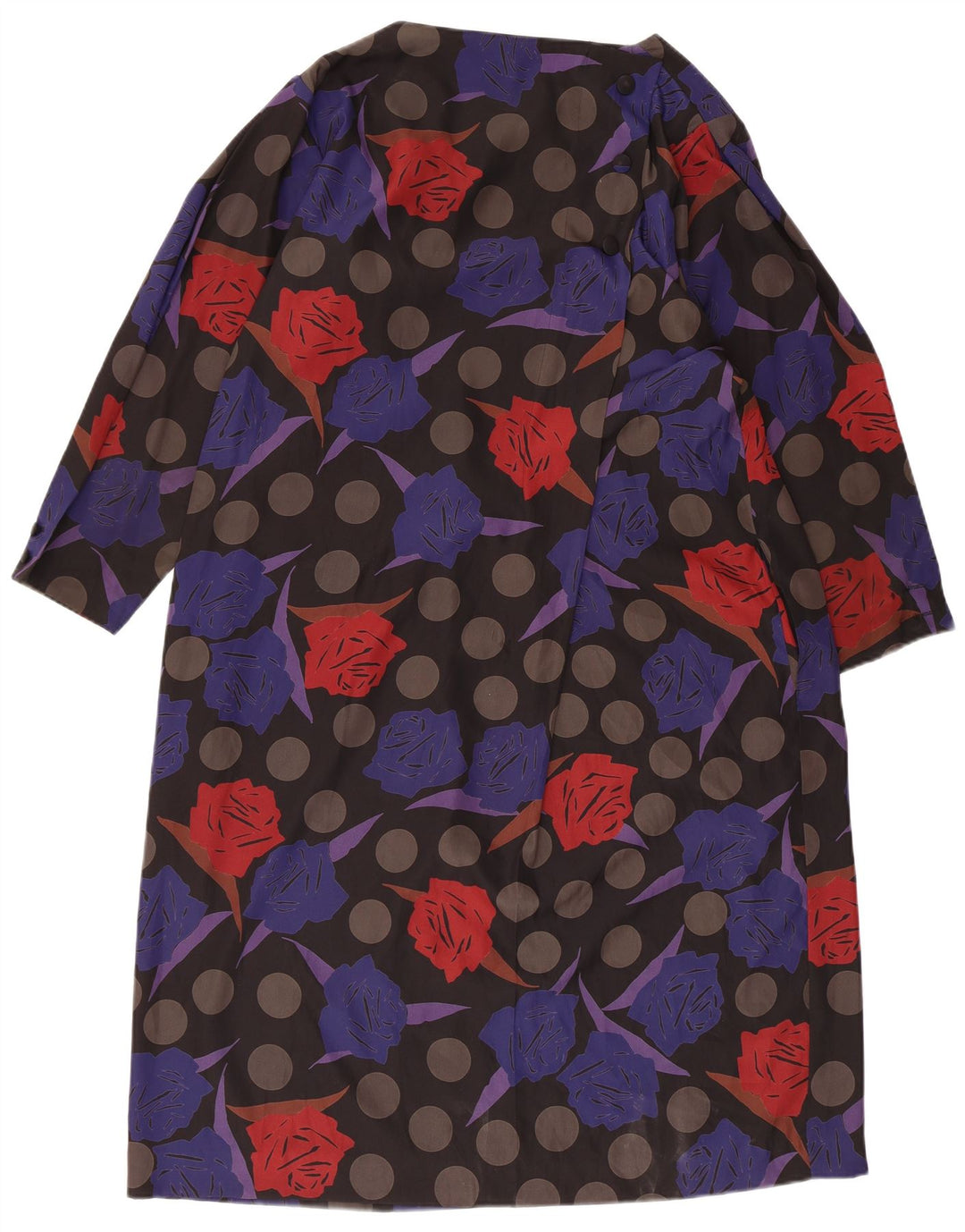 Vintage mujer manga larga tienda vestido IT 44 medio multicolor floral