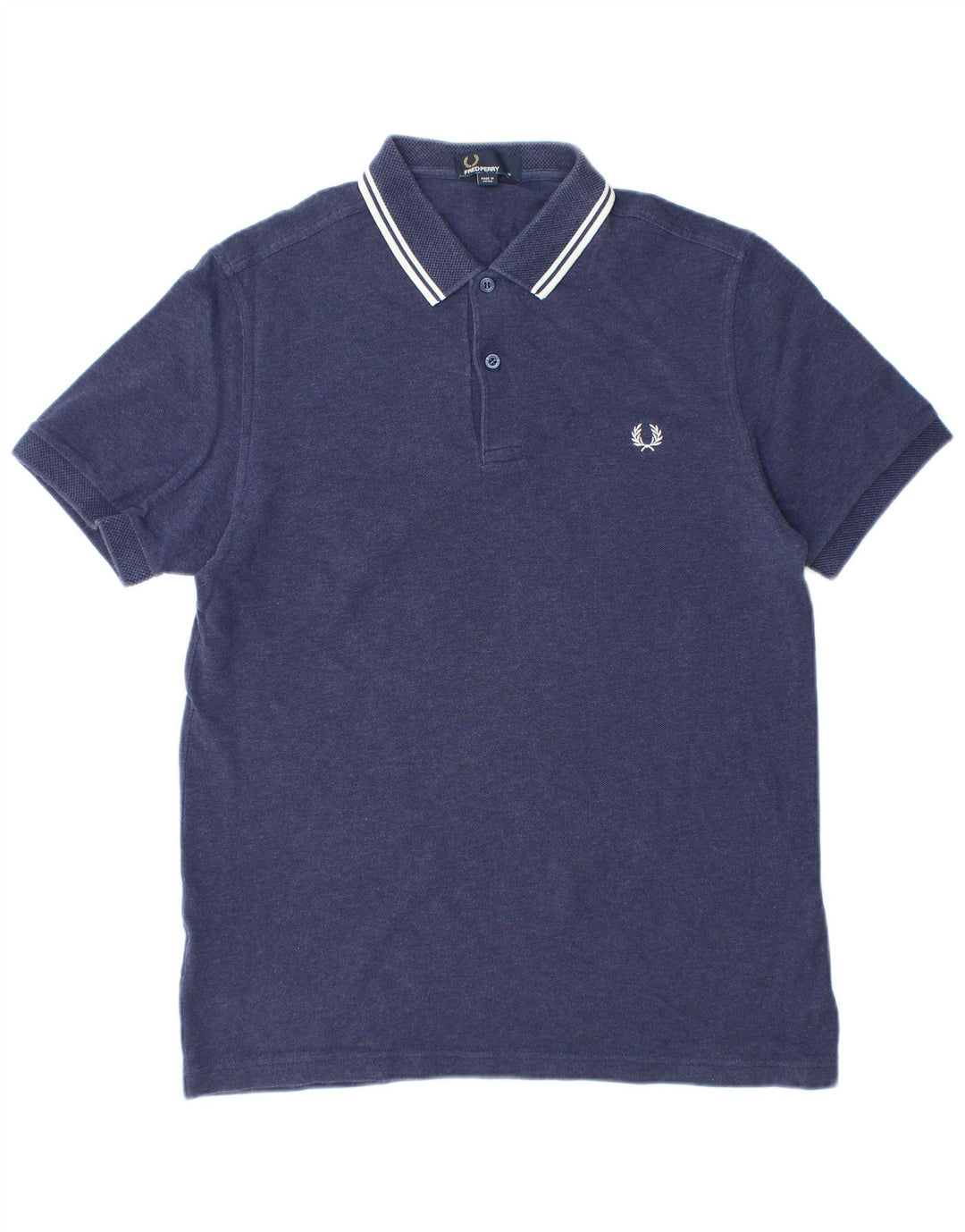FRED PERRY Polo para hombre de algodón azul marino medio