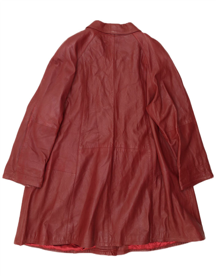 Barisal Abrigo de cuero extragrande para mujer EU 48 2XL Cuero granate