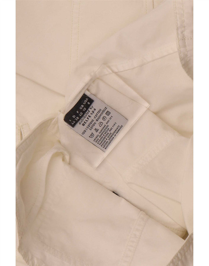 Belfe Chaqueta Blazer de 3 Botones para Mujer UK 10 Small White Cotton