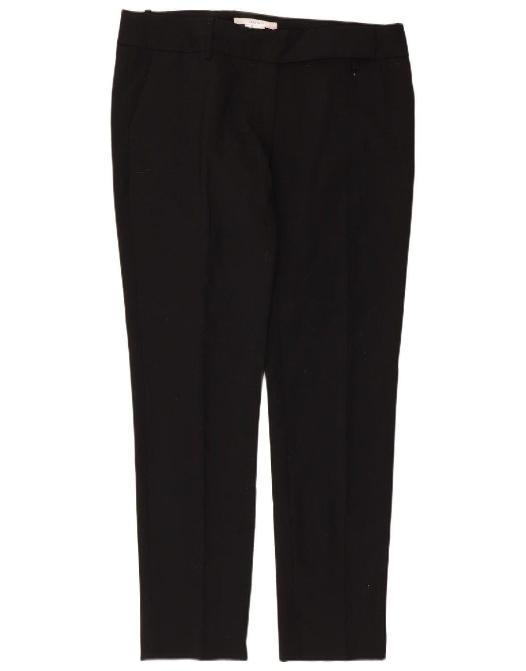 Zara Pantalón chino ajustado para mujer EU 42 Large W32 L30 Poliéster negro
