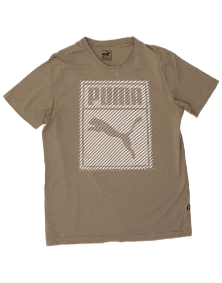Camiseta Puma Hombre Graphic Top Algodón Beige Medio
