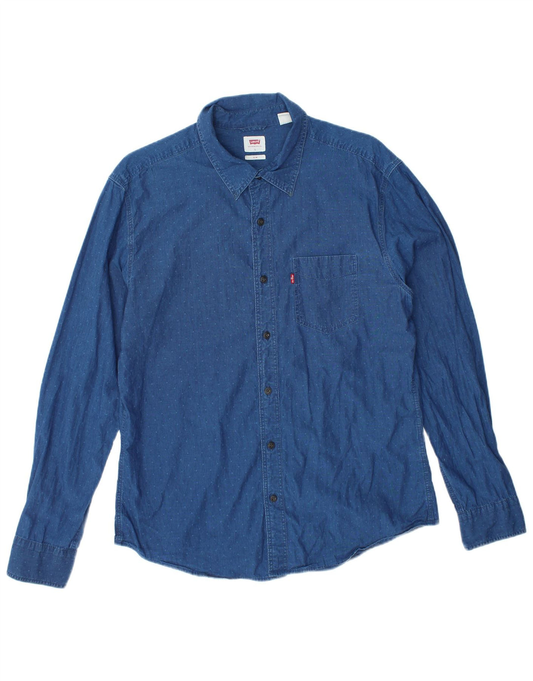 LEVI'S Camisa ajustada para hombre, talla grande, algodón azul marino