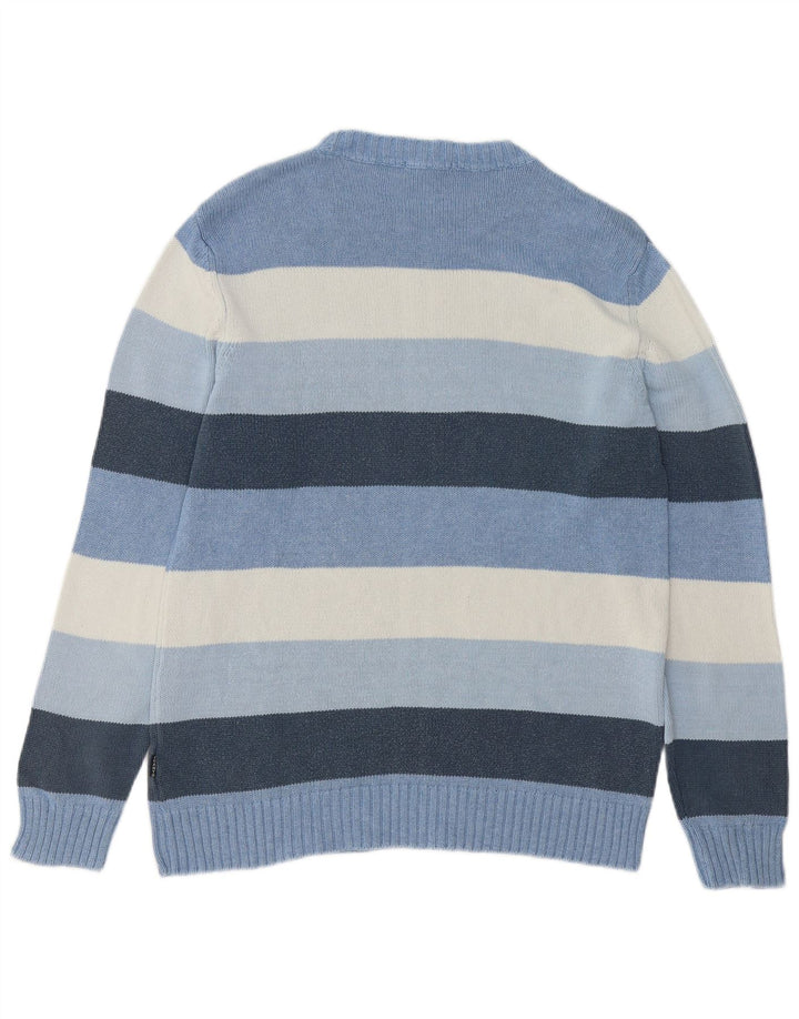 Gant Jersey De Cuello Redondo Para Hombre Jersey De Algodón A Rayas Azul Medio
