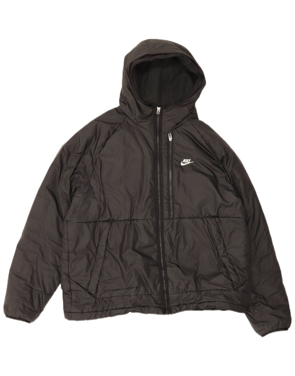 Nike Chaqueta acolchada con capucha Therma-Fit para hombre UK 42 XL Poliéster negro