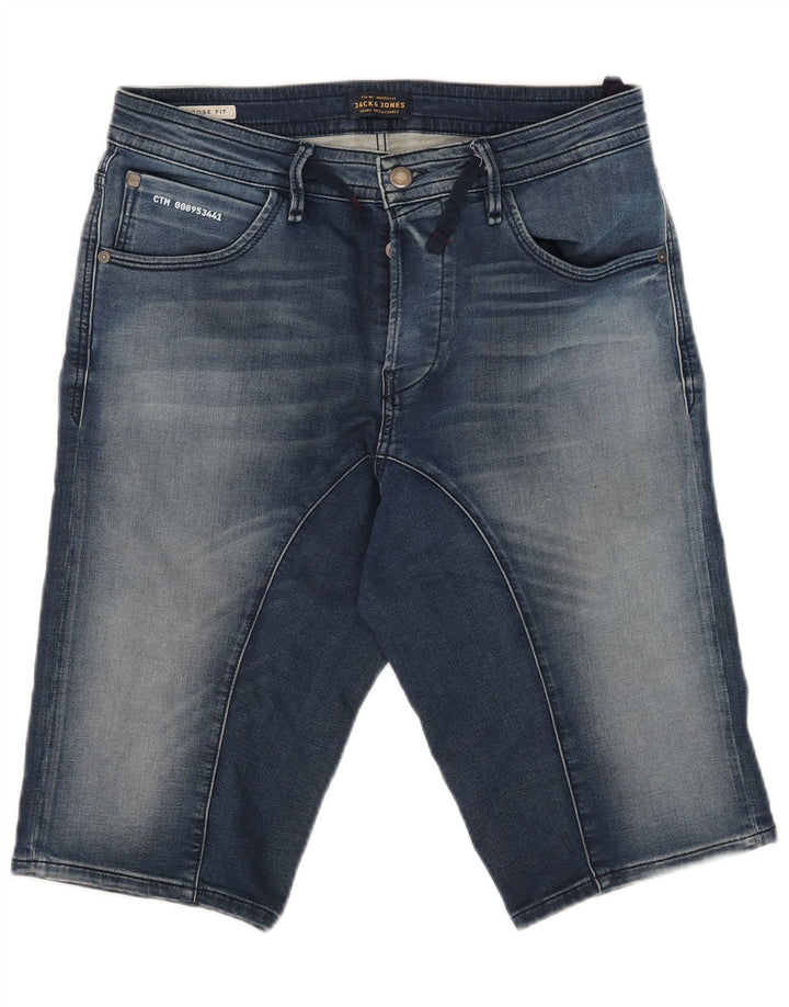 Jack & Jones Mens Loose Fit Denim Shorts Medium W32 Algodón Azul