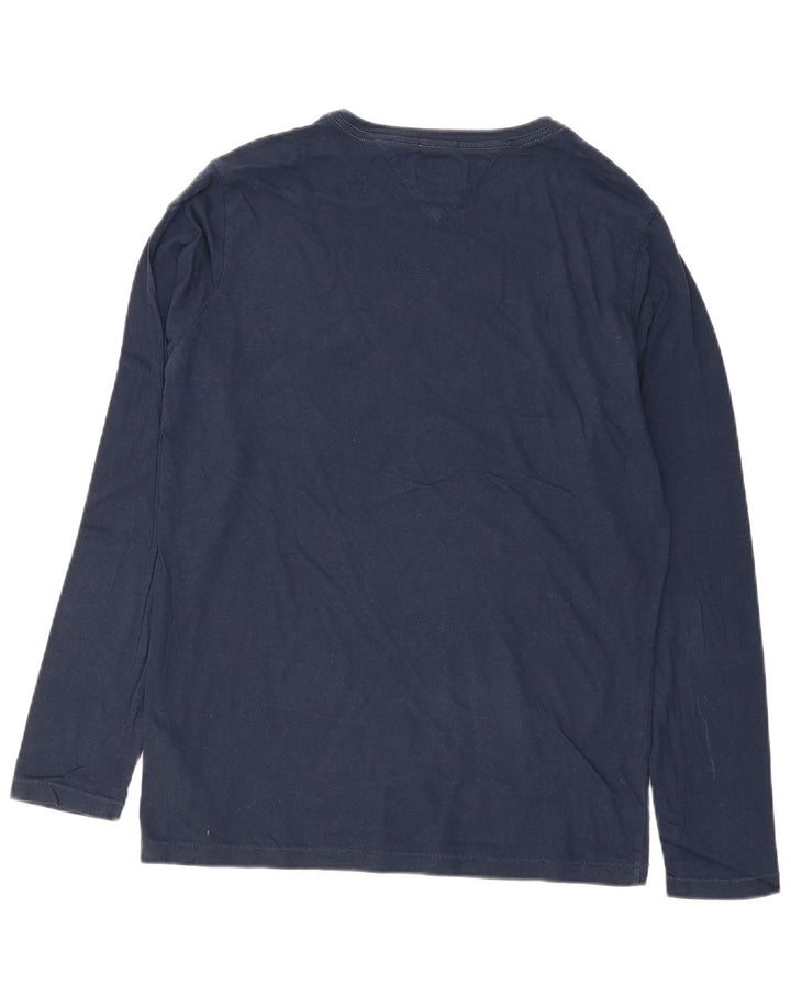 TOMMY HILFIGER Top gráfico para hombre de manga larga de algodón azul marino grande