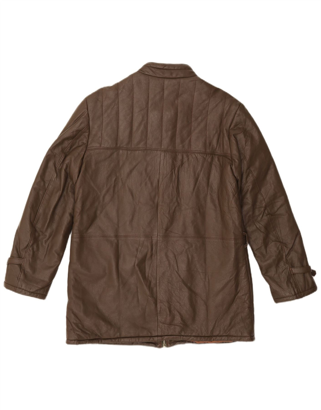 VINTAGE Chaqueta de cuero para hombre Reino Unido 38 Cuero marrón medio