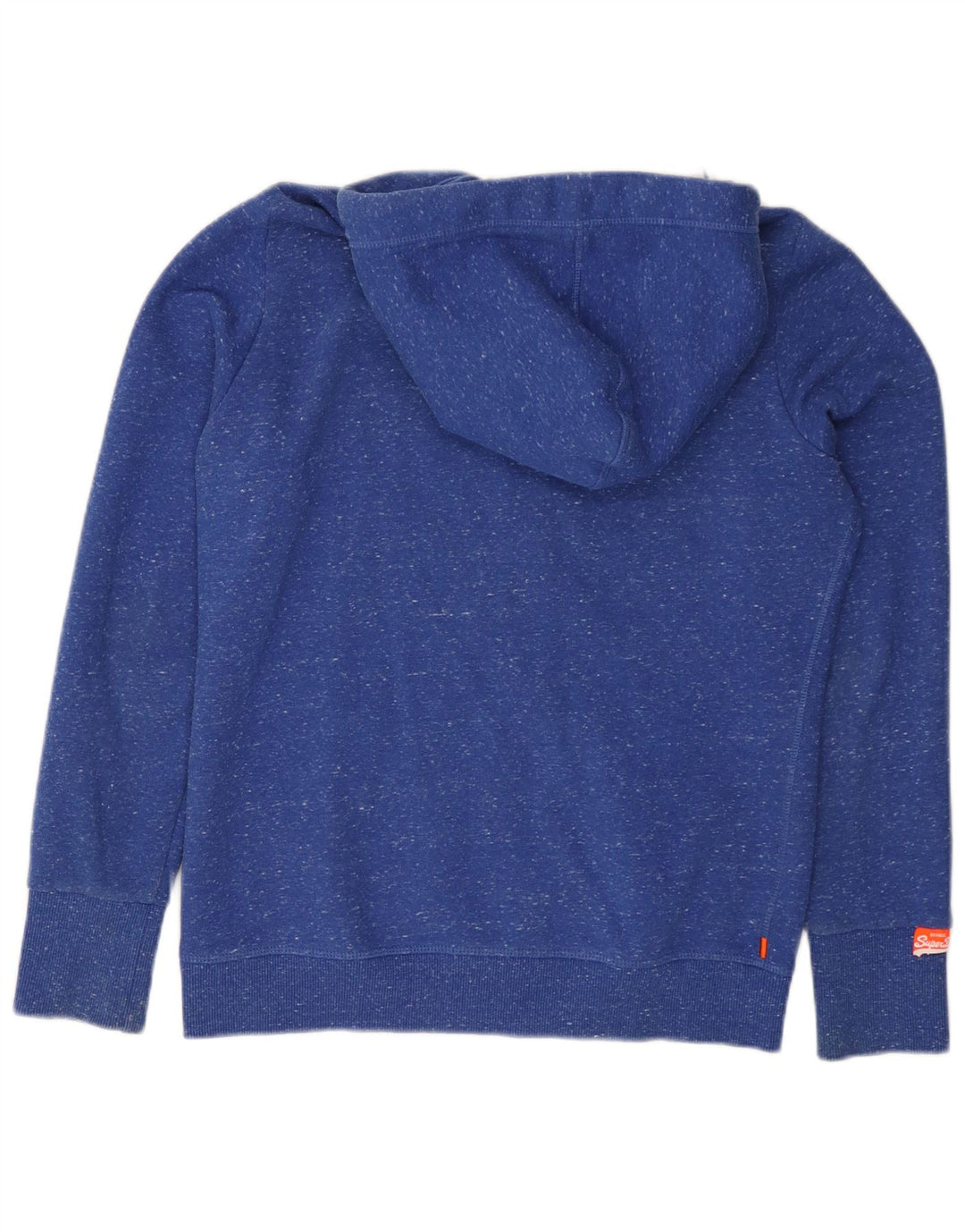 SUPERDRY Suéter con capucha y cremallera para mujer Reino Unido 46 Algodón moteado azul grande