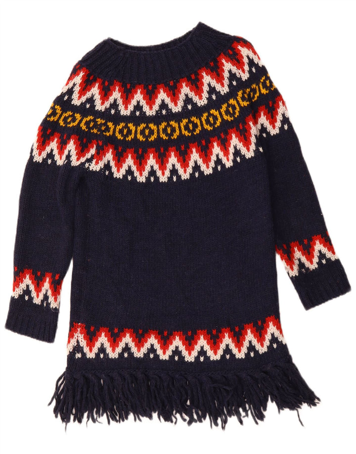 Benetton Jersey Con Cuello Barco Para Mujer UK 40 Small Azul Marino Acrílico