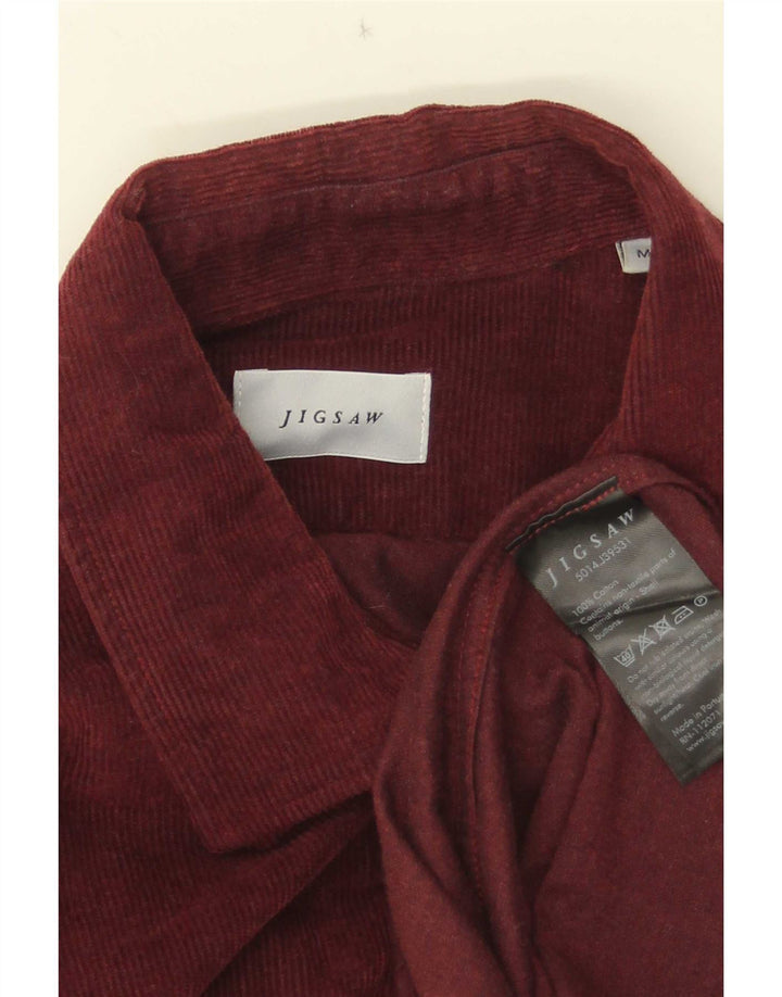 Camisa de pana para hombre Jigsaw Algodón burdeos medio