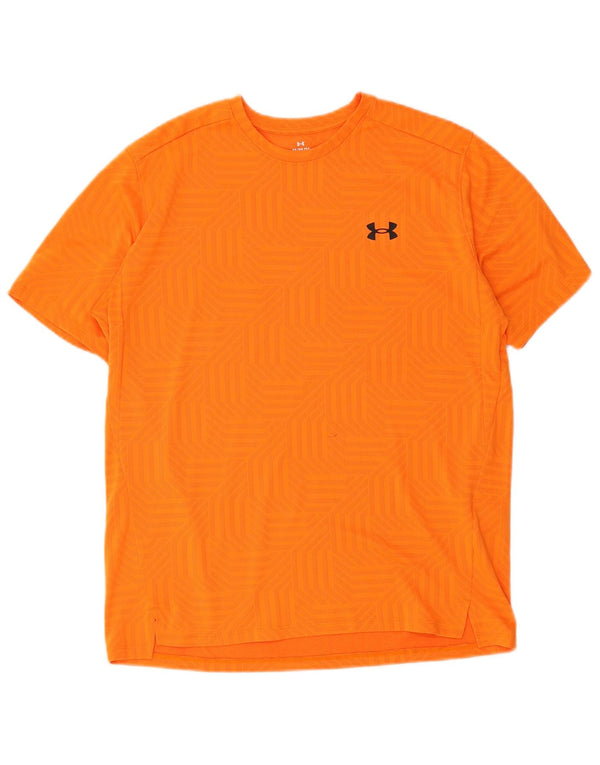 Camiseta Under Armour Loose Fit Top Deportivo Geométrico Naranja Mediano Hombre