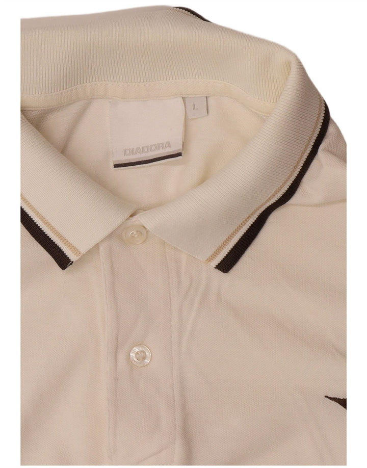 Diadora Polo Hombre Blanco Grande