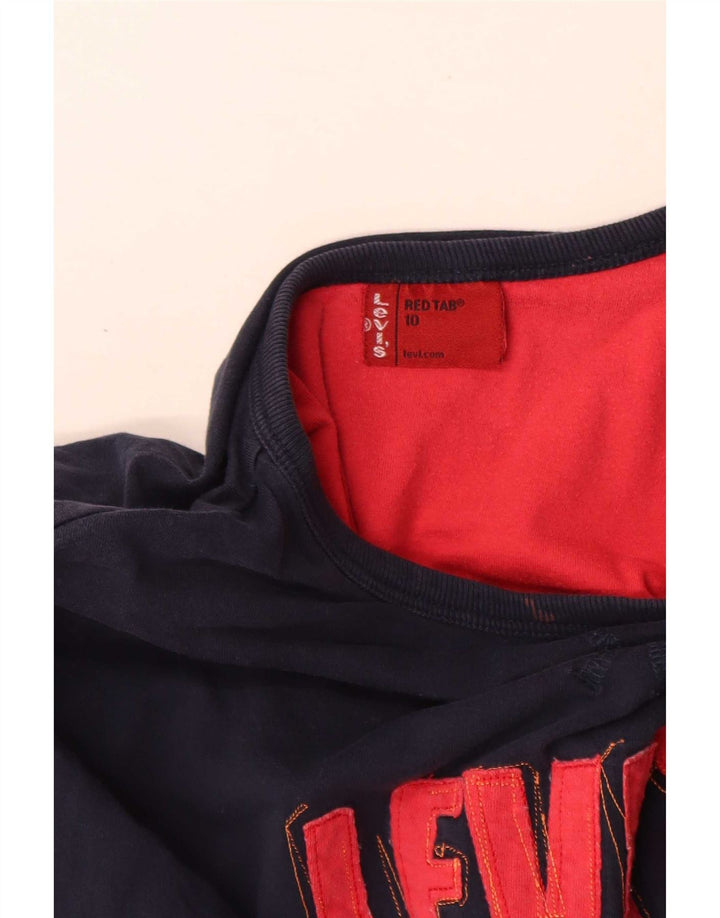 Levi's Boys Graphic Top Manga Larga 9-10 Años Azul Marino