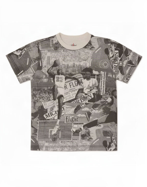 Jordan Camiseta gráfica para niño 10-11 años Algodón de patchwork gris medio