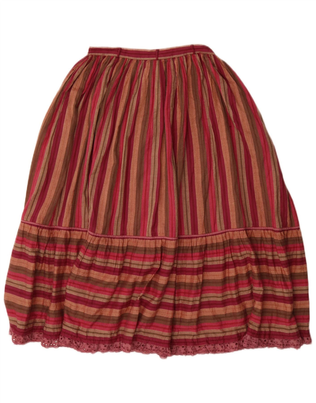 VINTAGE Falda plisada de cintura alta para mujer grande W26 rayas multicolores