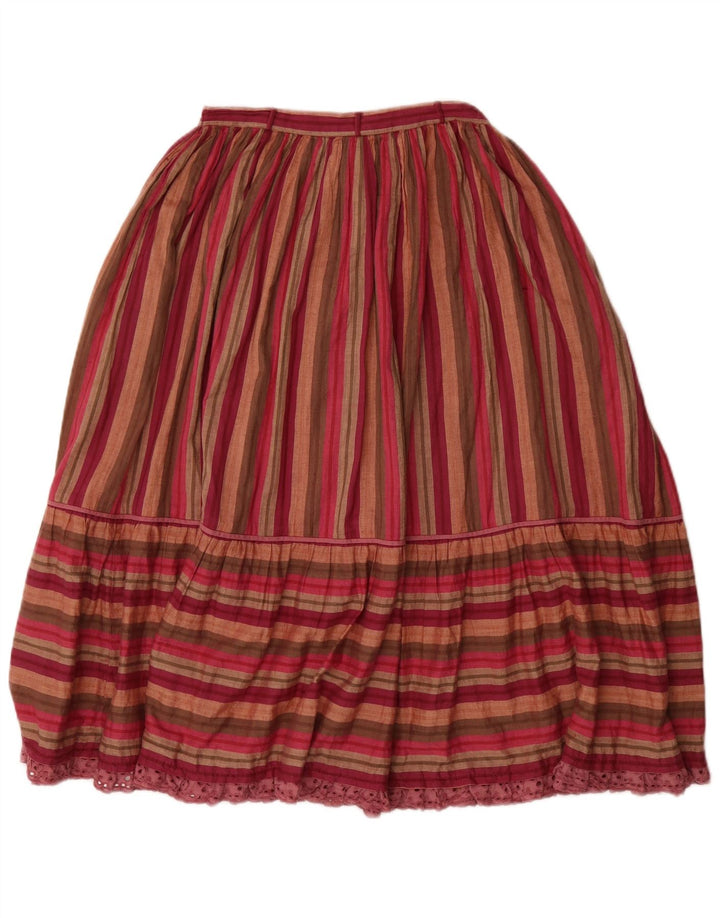 VINTAGE Falda plisada de cintura alta para mujer grande W26 rayas multicolores