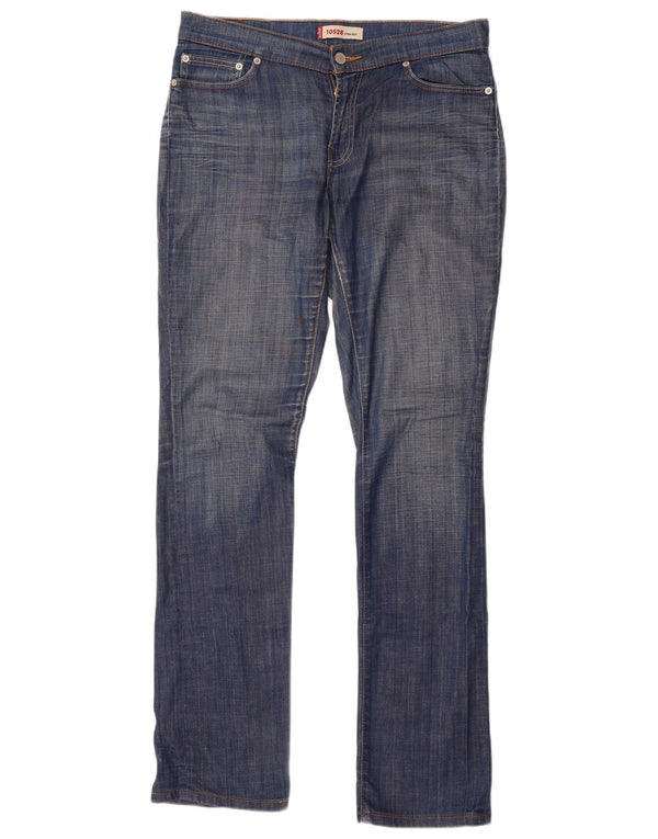 Levi's Womens 528 Straight Jeans W32 L34 Blue Cotton