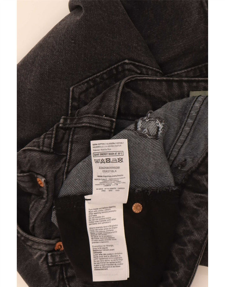 Minifalda vaquera Topshop para mujer W26 Small Black Cotton