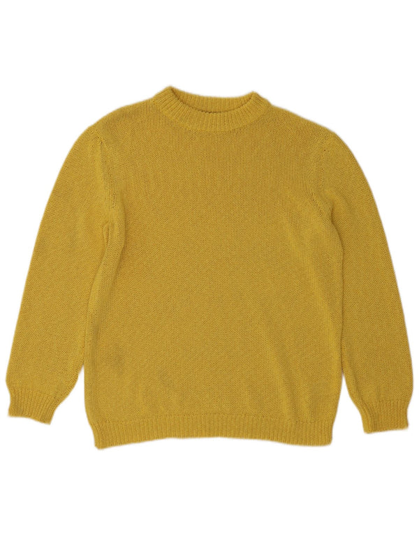 Zara Womens Crew Neck Jumper Sweater UK 14 Medium Yellow Polyester