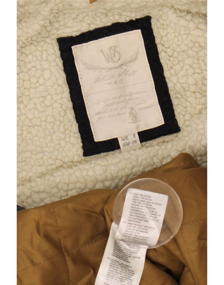 White Stuff Parka con capucha para mujer UK 8 Small Algodón azul marino