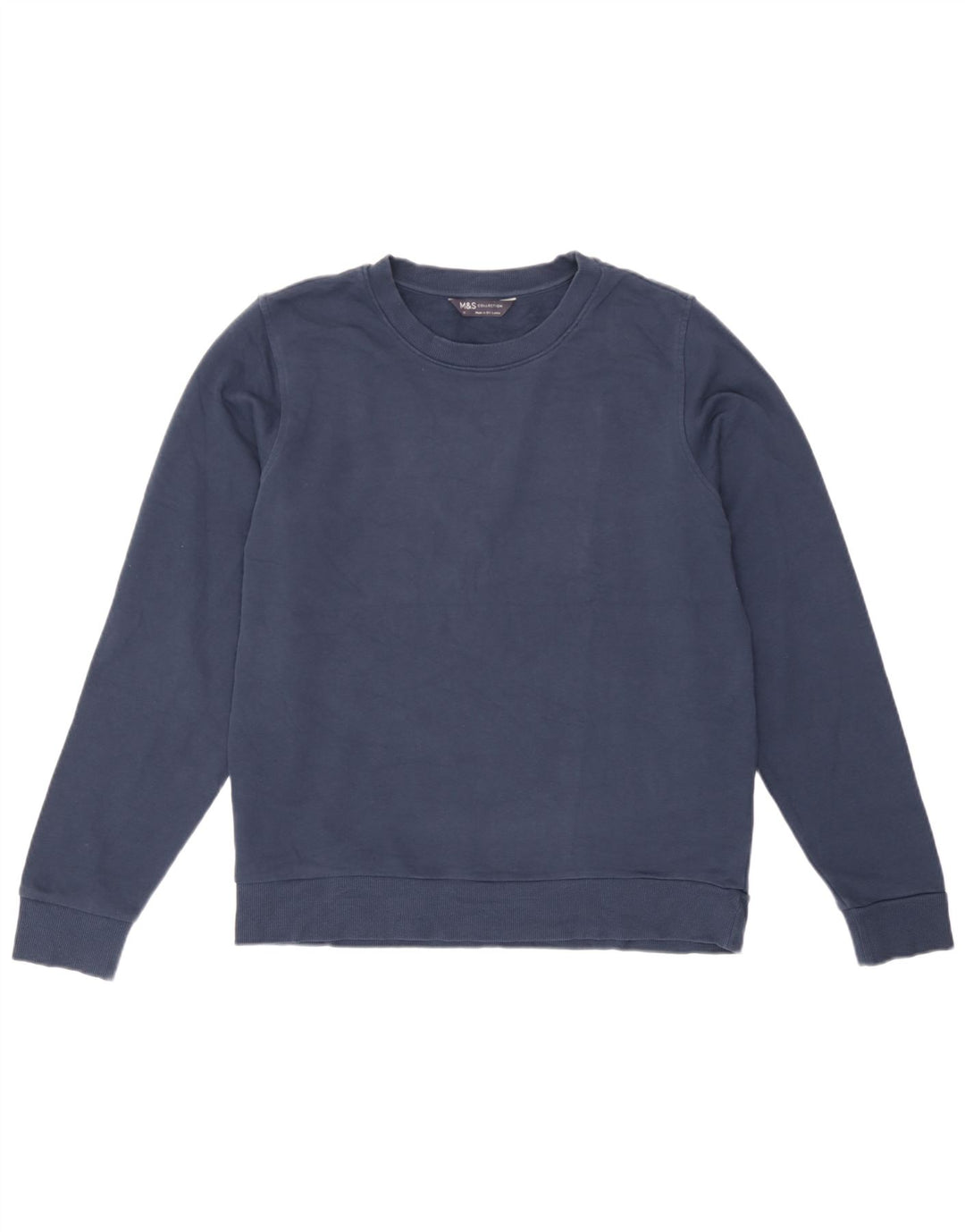 Marks & Spencer Sudadera para mujer Jumper UK 12 Medium Azul marino Algodón