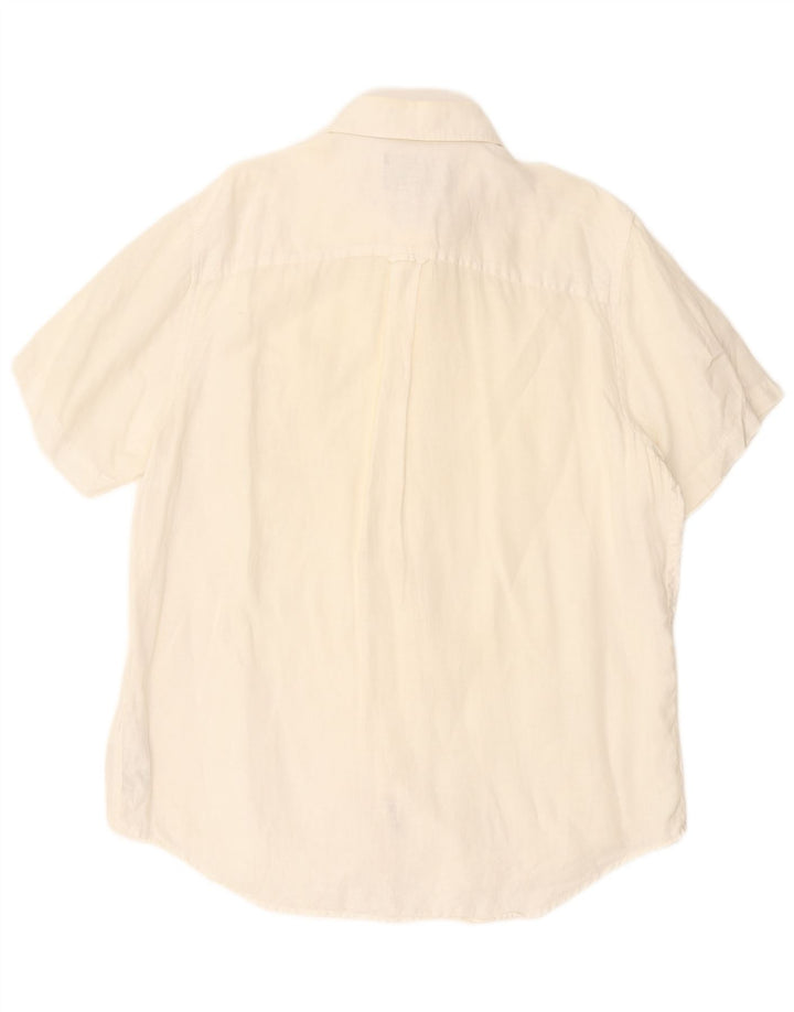 Timberland Camisa de Manga Corta Regular Fit para Hombre XL Off White Linen