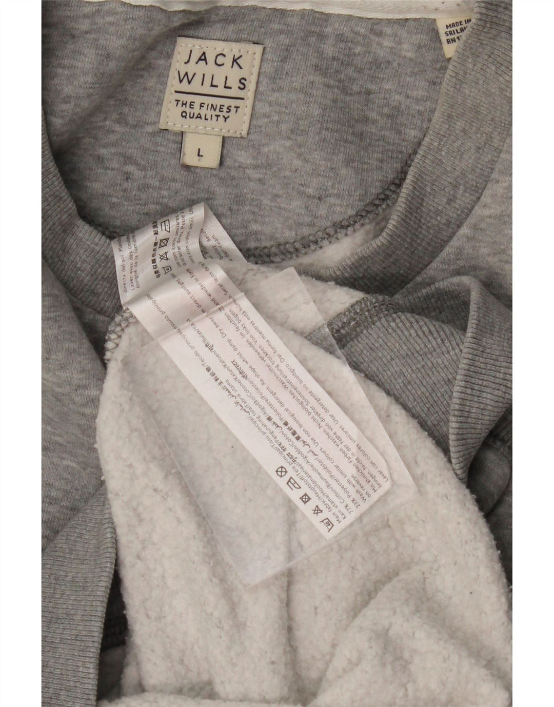 JACK WILLS Sudadera gráfica para hombre Jumper Large Gris Algodón