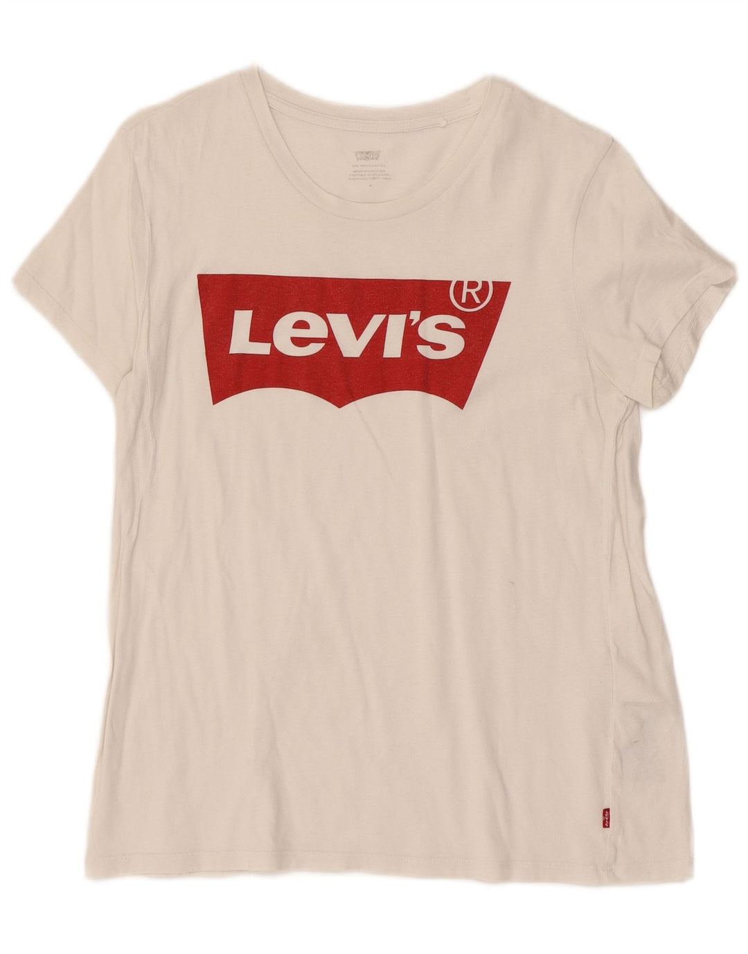 Levi's Camiseta gráfica para mujer Top UK 12 Medium White Cotton