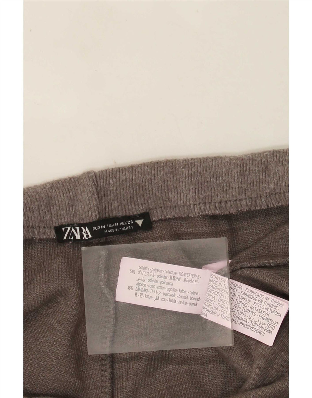 Zara Mujer Pantalones Anchos De Cintura Alta UK 44 Poliéster Gris Medio