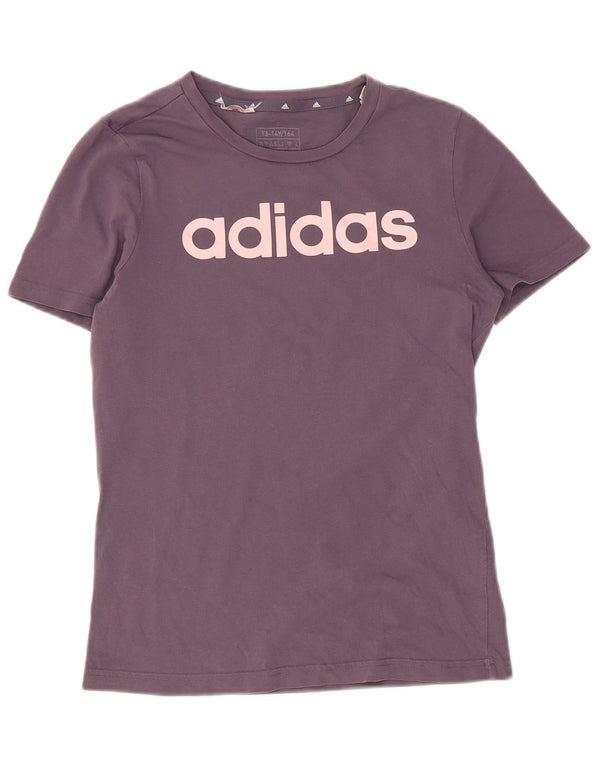 Adidas Camiseta gráfica para niña 13-14 años Morado Algodón