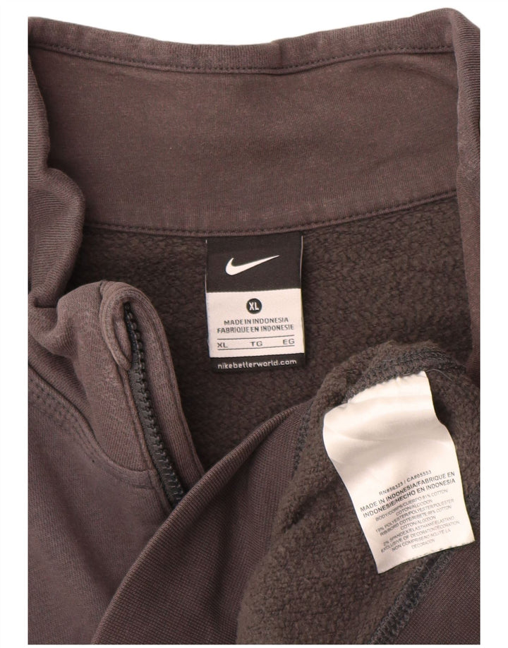 Nike Hombre Zip Neck Sudadera Jumper XL Gris Algodón