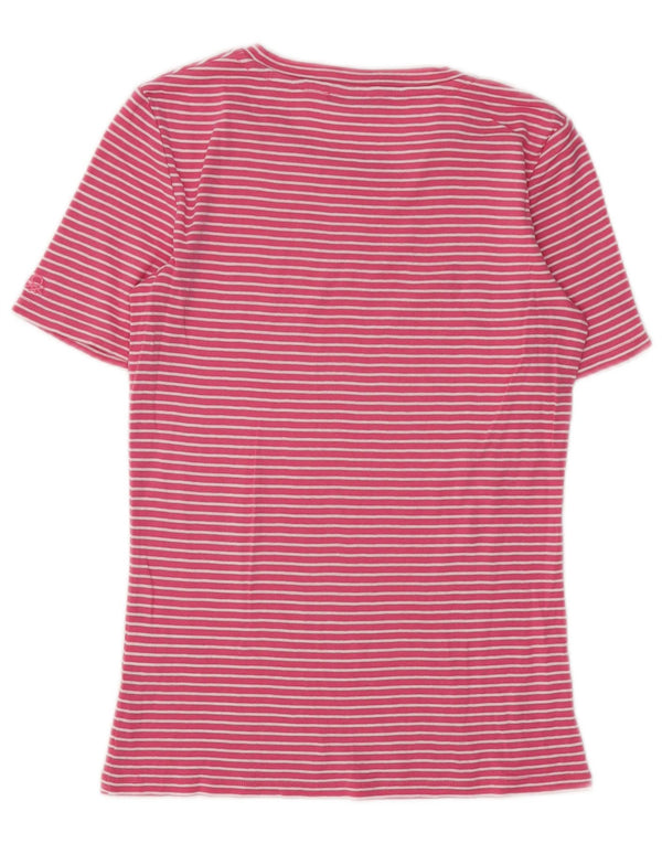 BENETTON Camiseta para mujer Top UK 6 XS Algodón a rayas rosa
